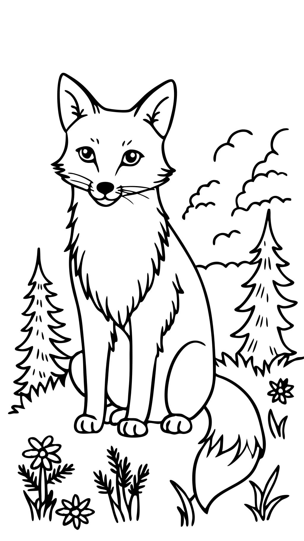 realistic fox coloring pages